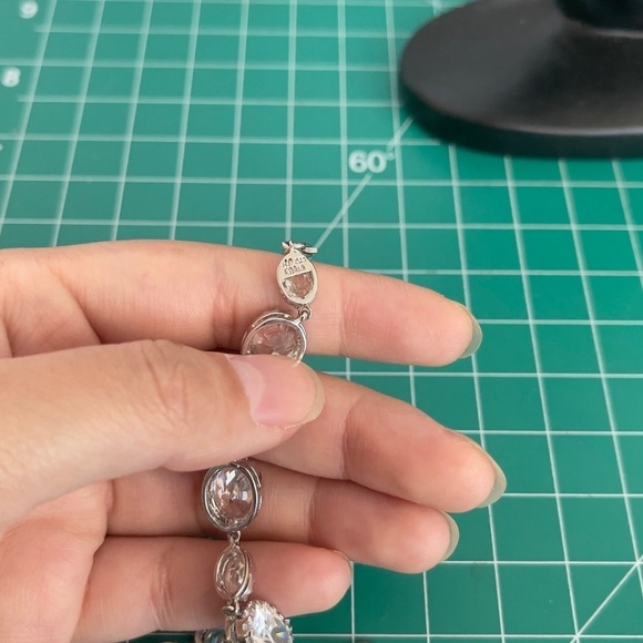 Sterling silver oval cut tennis cz bracelet - Picture 4 of 4